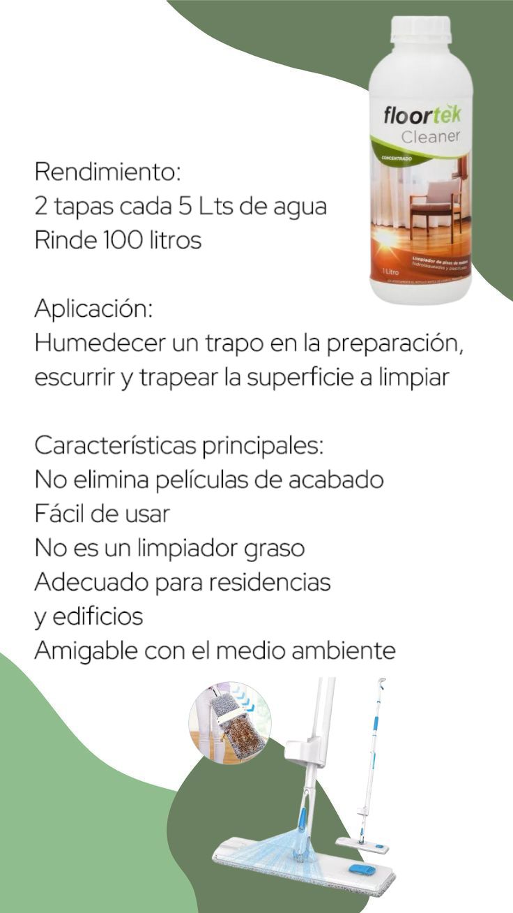 Limpiador pisos madera Floortek-Pisos Hidrolaqueado 1 Lt