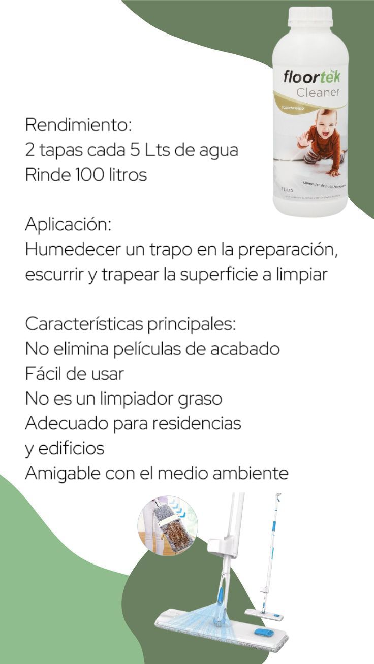 Limpiador pisos porcelanato Floortek-Pisos Hidrolaqueado 1 Lt