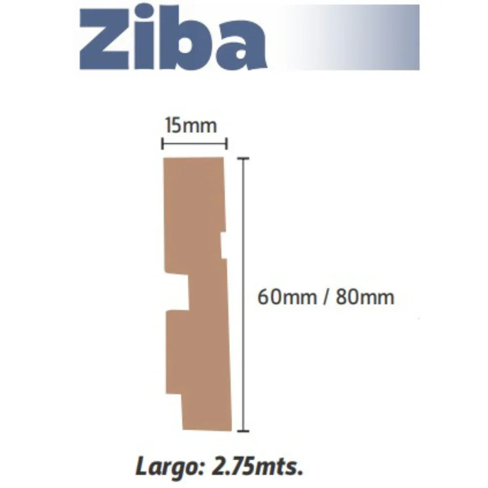 Zocalo ZIBA MDF 6 y 8 cm