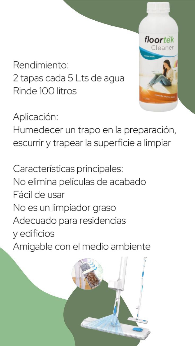 Limpiador pisos vinilicos Floortek-Pisos Hidrolaqueado 1 Lt